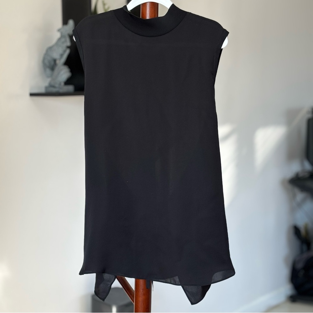 Vince Black Asymmetrical Sleeveless top